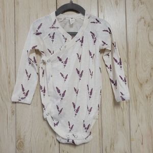 Kate Quinn Lavender Pointelle Kimono Long Sleeve Bodysuit